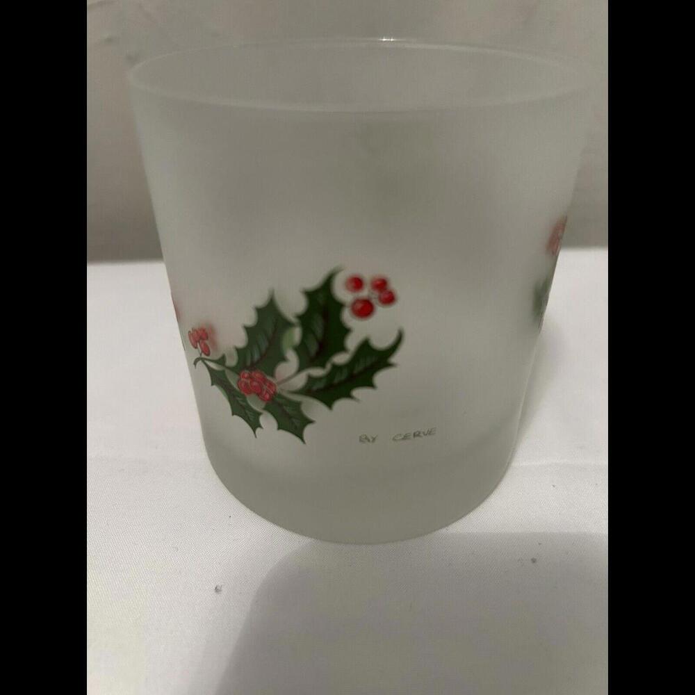Cerve Frosted Holly Berry Dbl Old Fashioned Original Box Vintage Christmas